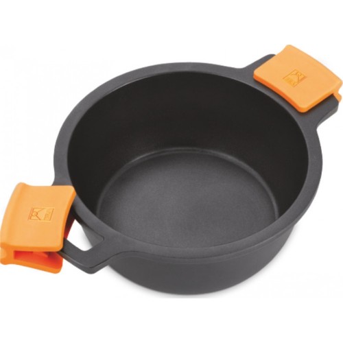 DEED POT  EFFICIENT A270328 (28CM / 5.7LT / BLACK / ΓΥΑΛΙΝΟ ΚΑΠΑΚΙ)